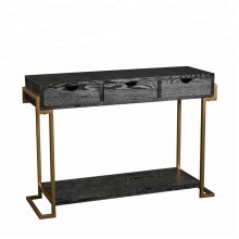Mayco Cheap Hallway Modern Fancy French Style Wooden Black Console Table with Drawers and Shelf